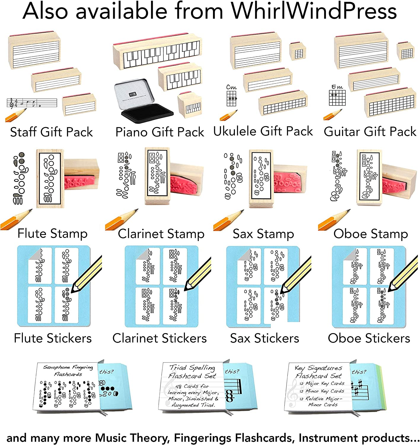 Flute Fingering Rubber Stamp image number 2