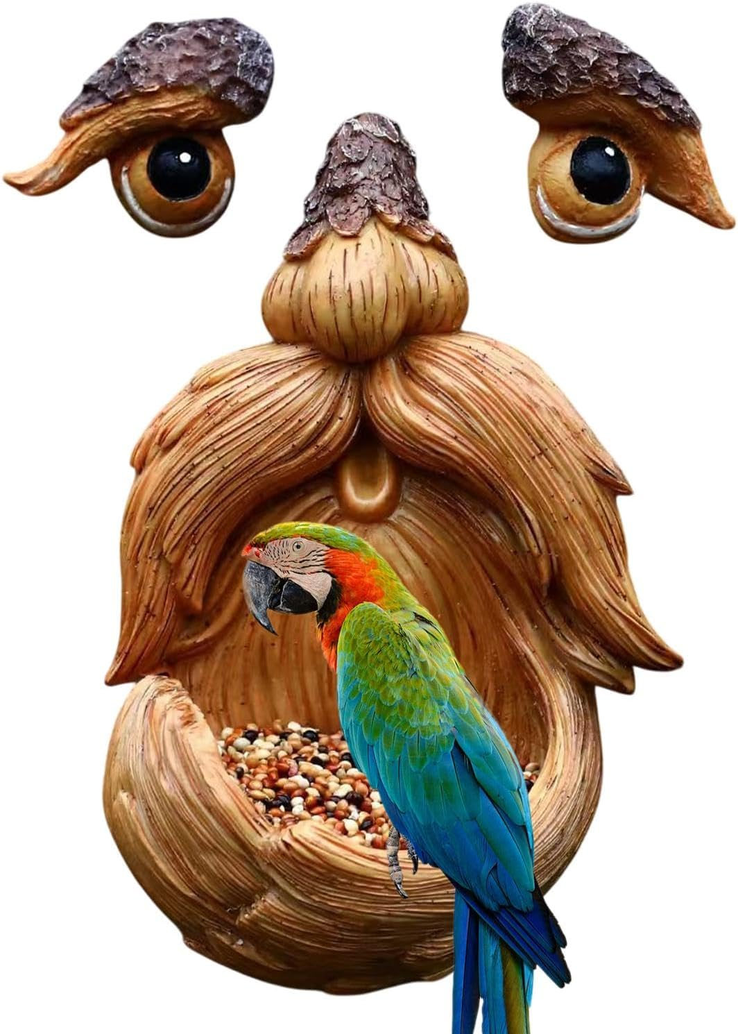 Outdoor Tree Bird Feeder, Tree Face Bird Feeder, Outdoor Tree Decorations, Yard Art Statues Whimsical Garden Decor for Halloween image number 1
