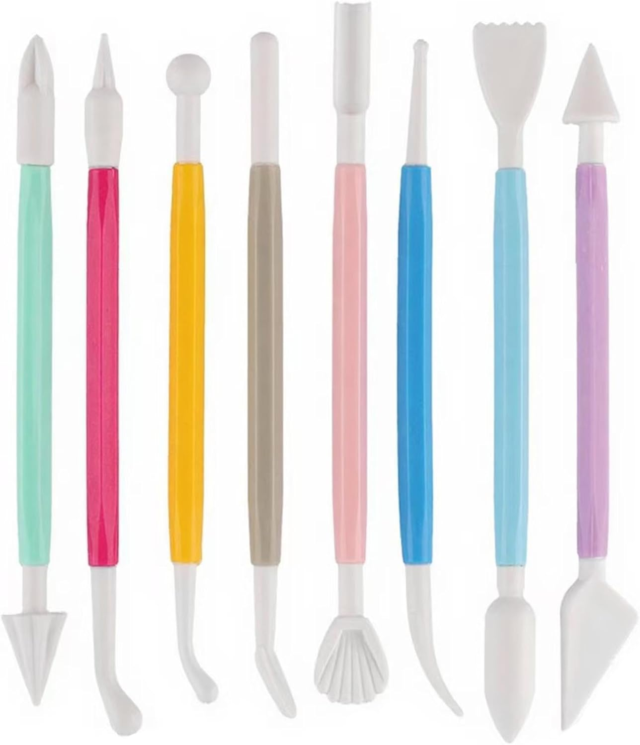 KOZTOL 8Pcs Clay Tools Kit, Polymer Clay Dotting Tools, Clay Sculpting Tools, Double-Sided Plastic Modeling Kit for Polymer Clay, DIY Pottery, Fondant & Art & Craft Supplies image number 4