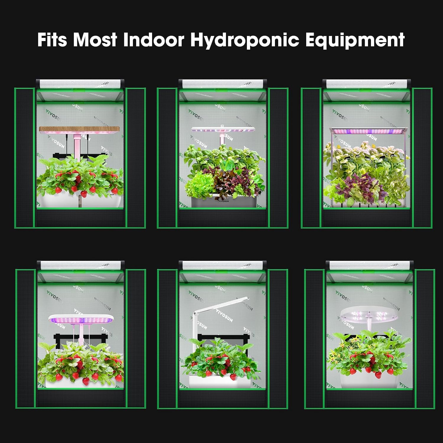 VIVOSUN Small Grow Tent for Aerogarden, Hydroponics Growing System, 20''X14''X21'' Highly Reflective Mylar Indoor Grow Tent with Sealed Bottom Design, Ventilation Window and Cable Hole Port image number 2