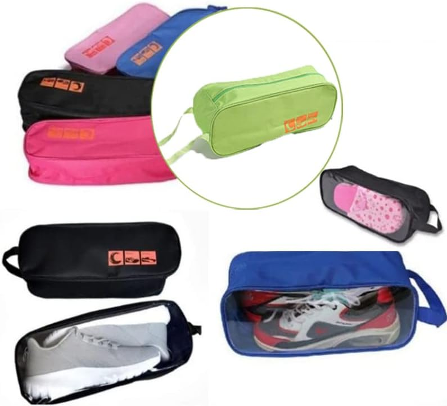 AIMALL Waterproof Portable Shoe Bag with Handle, Travel Storage Case for Shoes, Sports, Toiletries, and Cosmetics, Clear View Window, 13 X 4.72 X 5.12 Inches - Blue image number 6