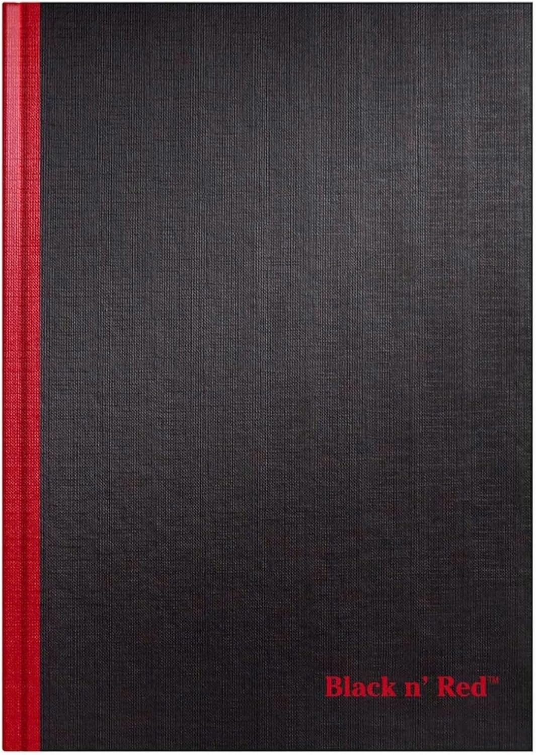 Black N' Red Notebook, Business Journal, 11-3/4" X 8-1/4", 96 Sheets, Ruled, Optik Paper, Hardcover, Casebound, Black (D66174) image number 3
