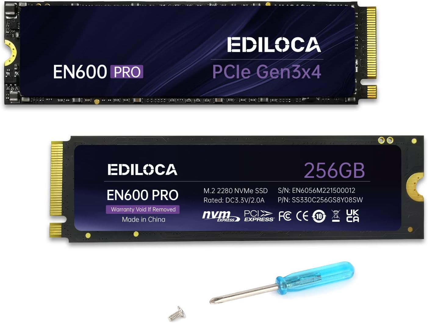 EN600 PRO SSD 256GB Pcle 3.0X4, Nvme M.2 2280, up to 2800Mb/S, Internal Solid State Drive, SLC Cache 3D NAND TLC, Graphene Cooling Sticker, Storage for PC, Desktop and Laptops image number 2