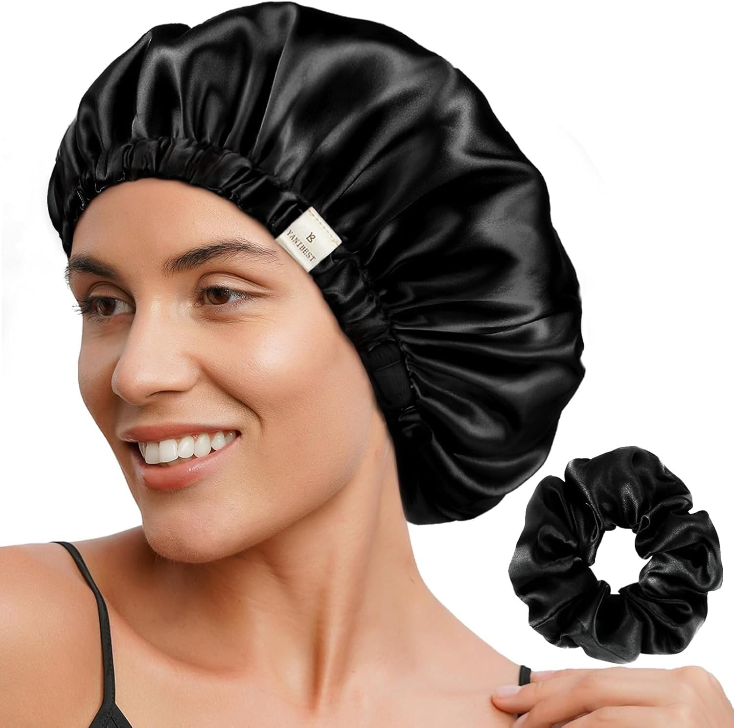 YANIBEST Satin Bonnet Silk Bonnet Adjustable Hair Bonnet for Sleeping Hair Bonnets for Women Curly Natural Hair