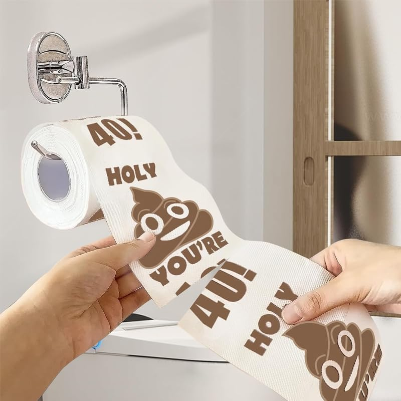 AIMALL Funny Toilet Paper Roll, 40Th & 50Th Birthday Prank Decoration, Humorous Gag for Men and Women, Wood Pulp, 3.74 X 3.94 Inches image number 6