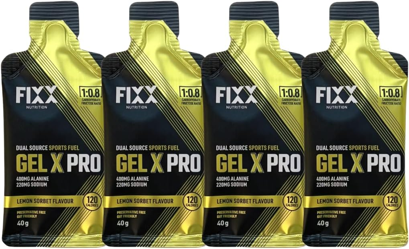 Gel X Pro Dual Source Energy Gel, 1:0.8 Carb:Fructose Ratio, Premium Energy for Endurance Sports, 29.3G Carbs (Raspberry Fizz, Pack of 4)