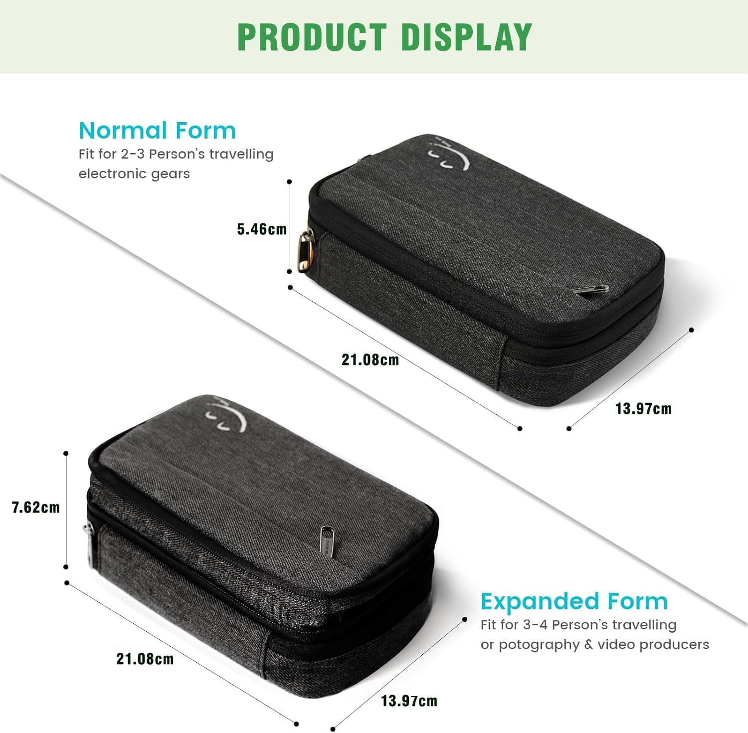 Travelkin Cord Organizer Travel,1 Pcs Electronic Organizer Travel Case, Cable Organizer Bag for Cords,Chargers Phone, Sd Card,Usbs (Black) image number 4