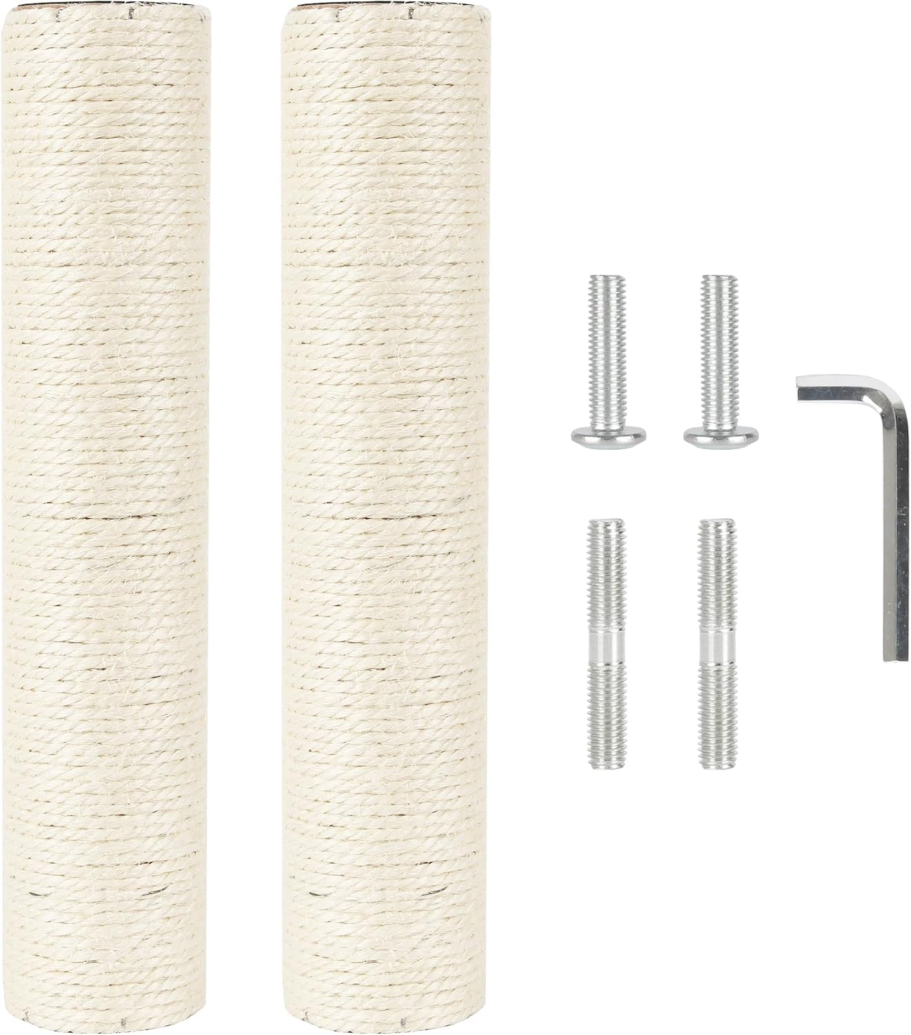 NEUMIHARO 2.9In 7.4Cm Diameter Cat Scratching Post Replacement Pole Sisal Parts for Cat Tower (M8, 40Cm/15.7In)