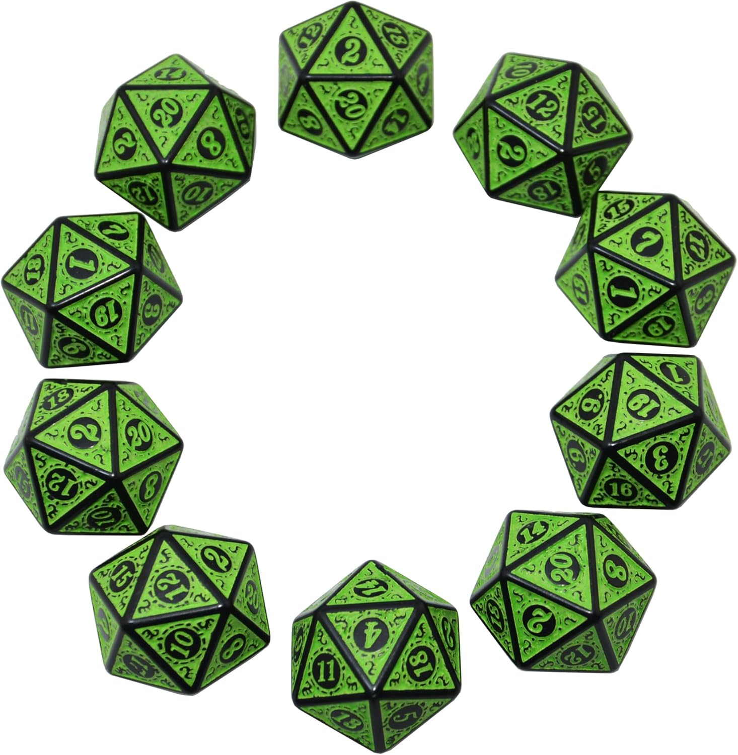 Smartdealspro 10-Pack Two Color 20 Sided Dice D20 Polyhedral Dice for DND RPG MTG Table Games