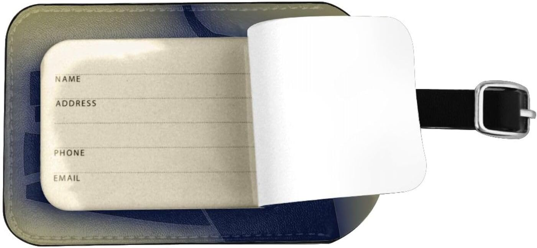 Elephant Silhouette Print Elegant Tag Stylish Tag Luggage Tag 4.3 X 2.76 Inch for Suitcases Travel Bags image number 5