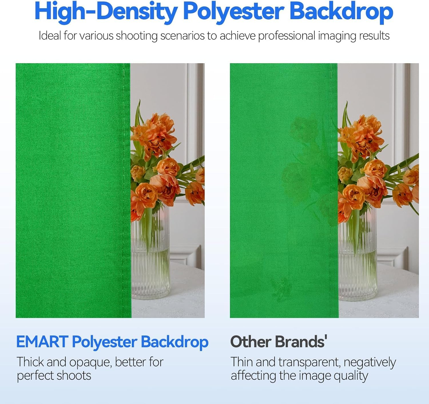 EMART Green Screen Background with Stand, Adjustable 7X10Ft Backdrop Frame with 6X9Ft Greenscreen, Photography Support System Kit for Photo Video Studio, Portrait, Photoshoot, Parties, Wedding image number 5