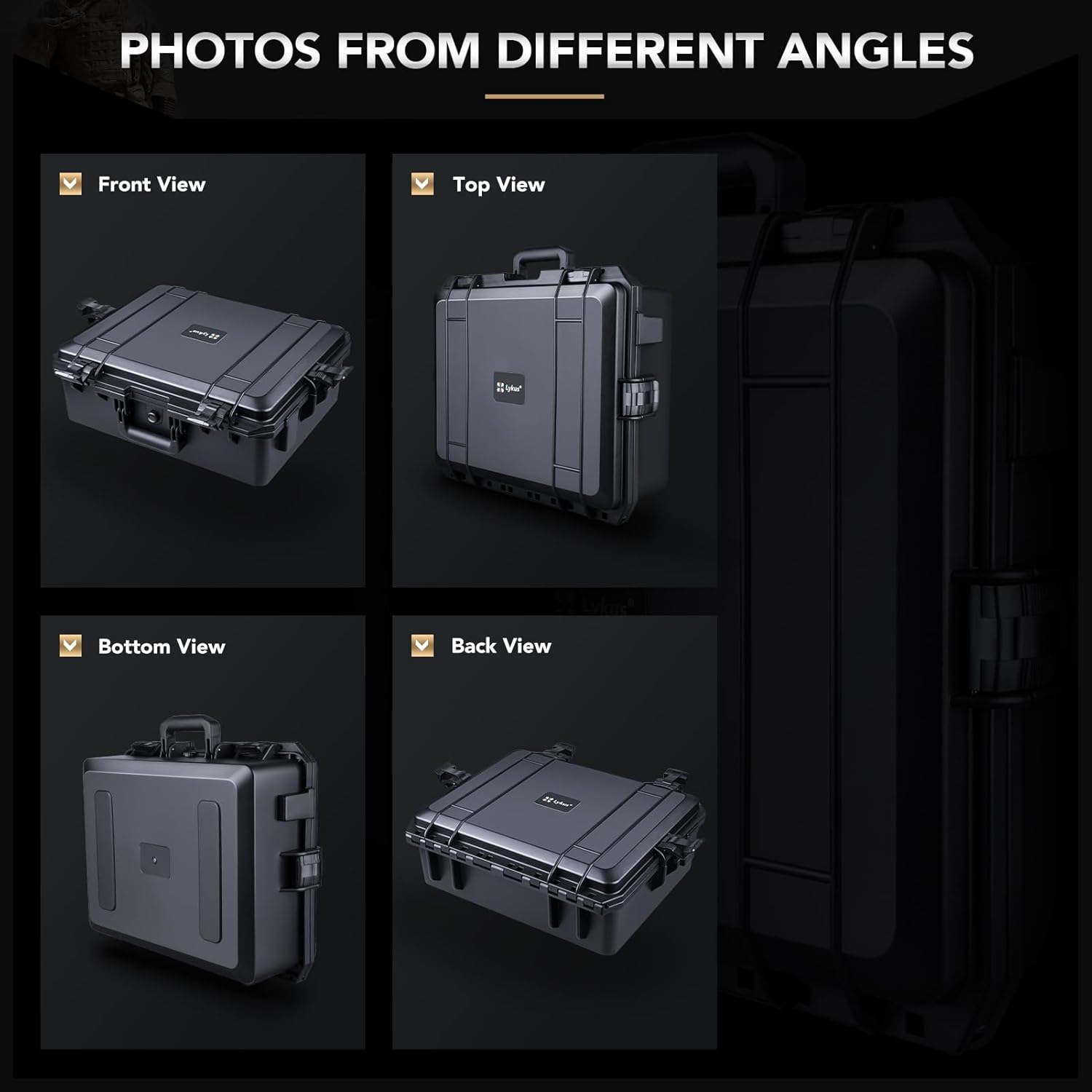 Lykus HC-4620 Waterproof Hard Case with Foam, Interior Size 46X36X18 Cm, Suitable for Camera,Projector,Laptop,Electronic Equipment and More image number 4