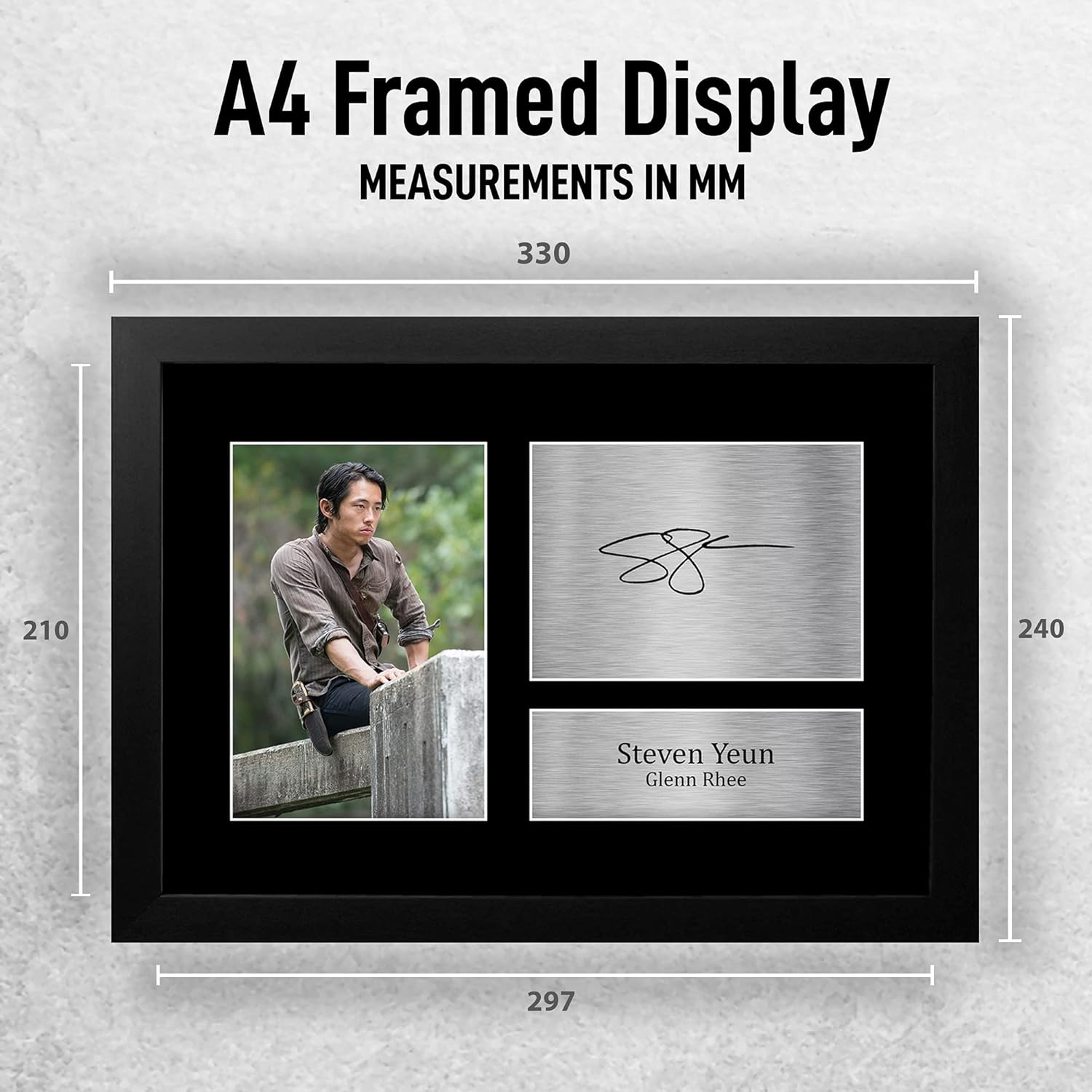 HWC Trading FR A4 Steven Yeun the Walking Dead Glenn Rhee Gifts Printed Signed Autograph Picture for TV Show Fans - A4 Framed image number 1