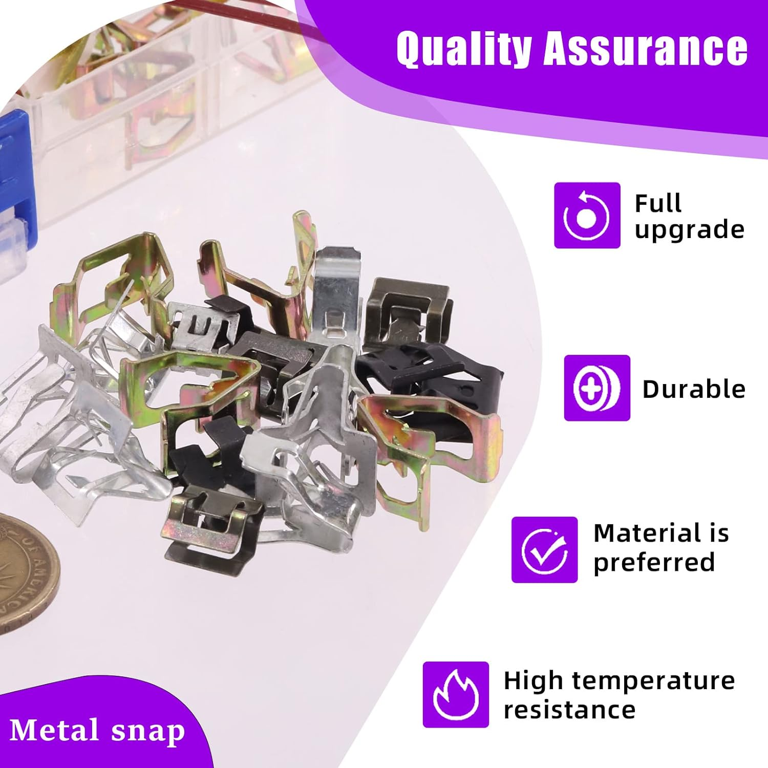 Swpeet 100Pcs 10 Sizes 7.9Mm-18.2Mm Metal Trim Panel Spring Clip Kit Compatible with VW Audi 4A0-867-276A image number 3