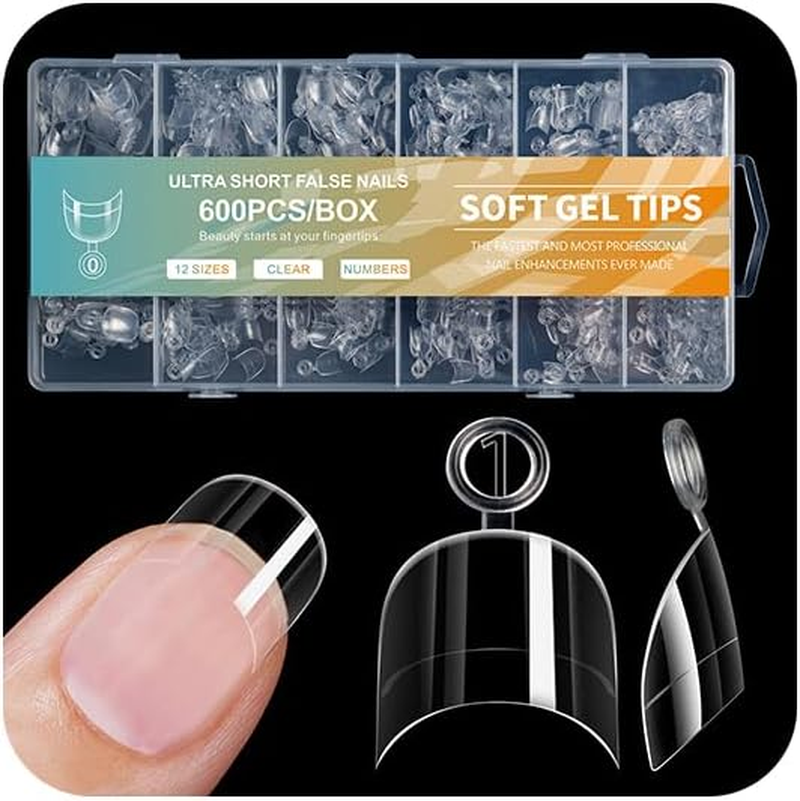 TTPSRY 600PCS Transparent Short Nail Tips Ultra Thin Matte Press-On False Nails, No Filing Needed, Perfect for DIY Nail Art and Professional Use