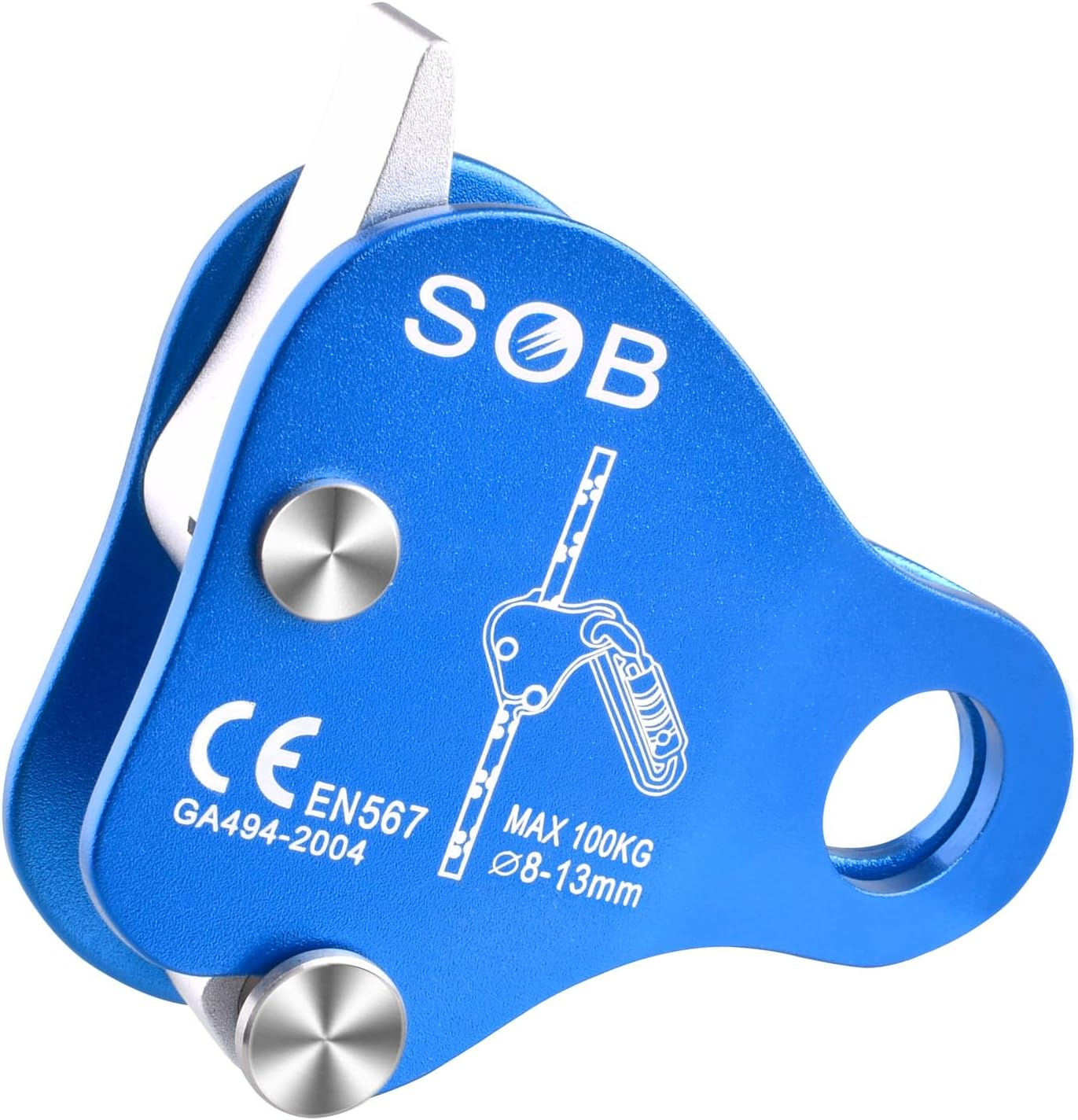 Azarxis Climbing Descender Ascender Belay Device Self Locking Fall Protection Rappel Equipment Rope Grip for 8-13Mm Rope for Rock Mountaineering Aerial Work Caving Rescue Tree Arborist