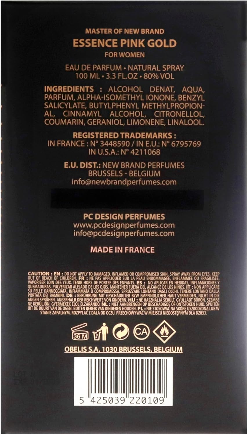 New Brand Master of Pink Gold for Women 3.3 Oz EDP Spray image number 4