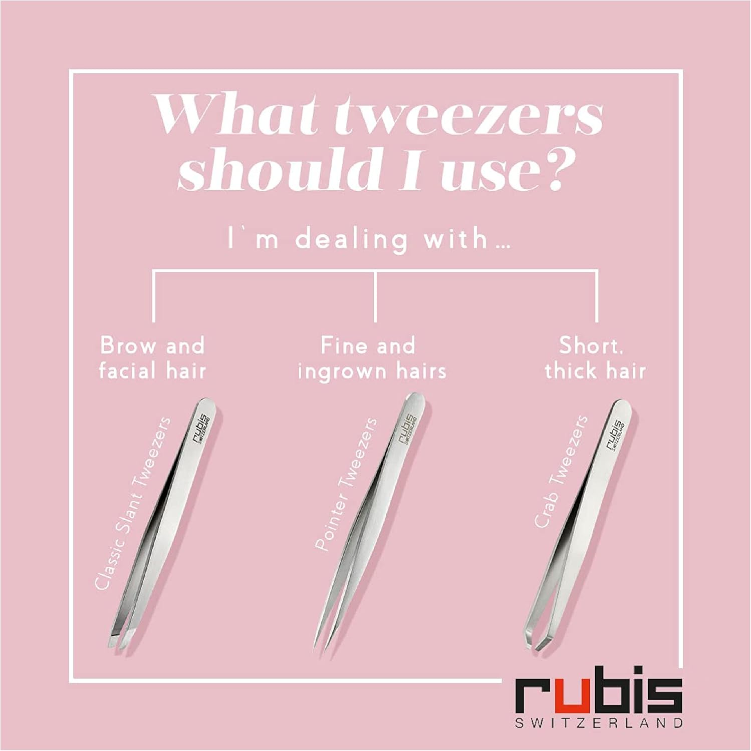 Rubis Classic Slant Tweezer, Pink image number 2