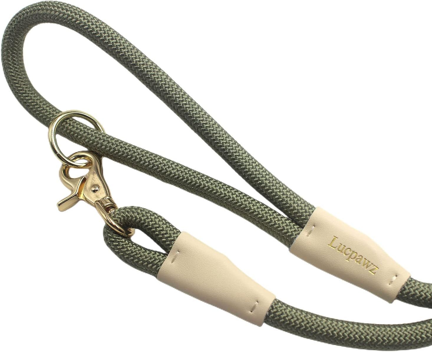 Lobster Snap Pet Leash 5FT, Special Strong Nylon Rope Dog Leash, Solid Color Rope Dog Lead for All Breeds (Army Green,5Ft*10Mm) image number 4