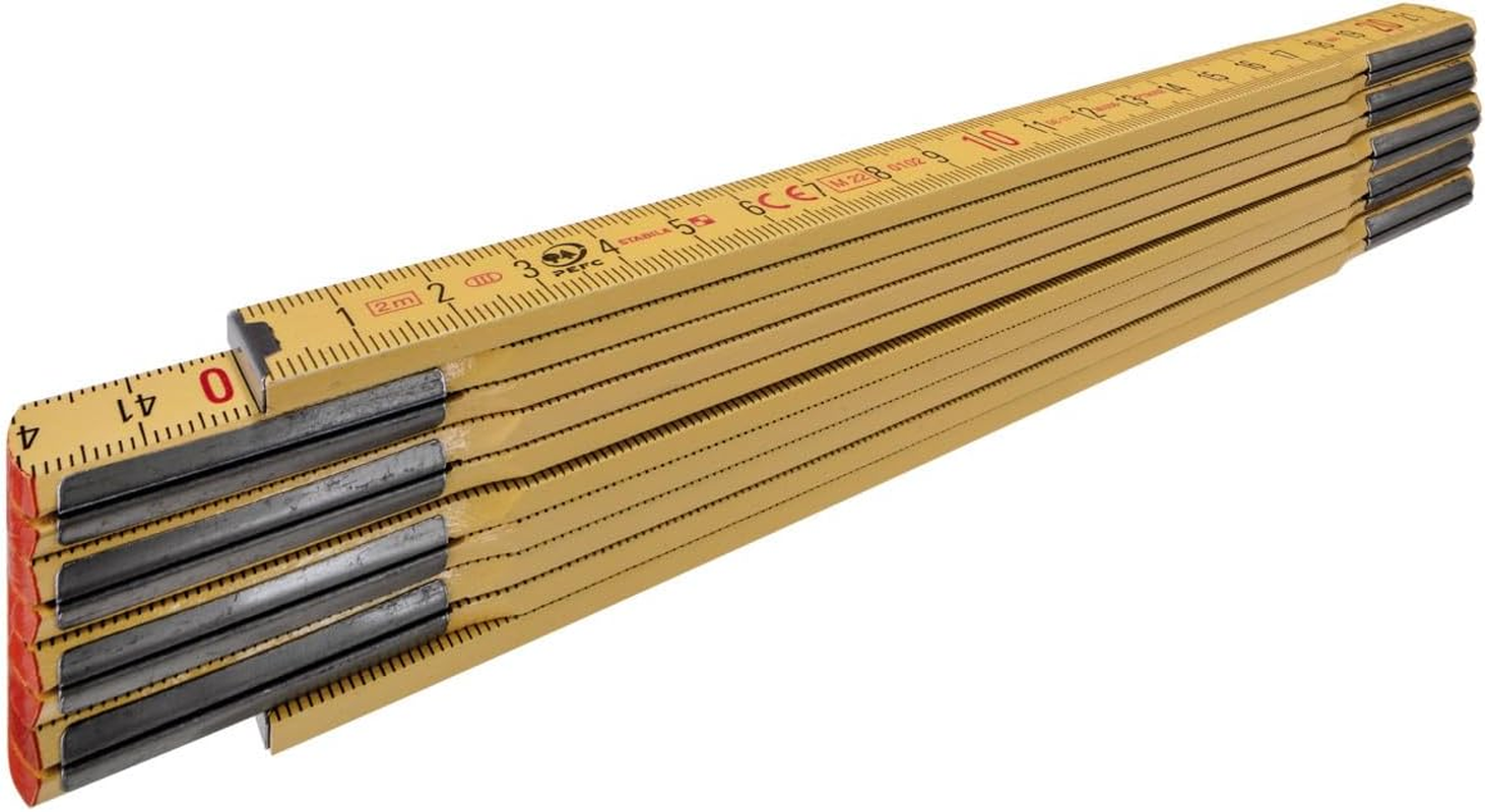 STABILA Measuring Tools Gustav ULLRICH GMBH SERIE607 Wooden Folding Rule L .2 M Weatherproof STABILA Genauigk.Iii Light Yellow image number 1