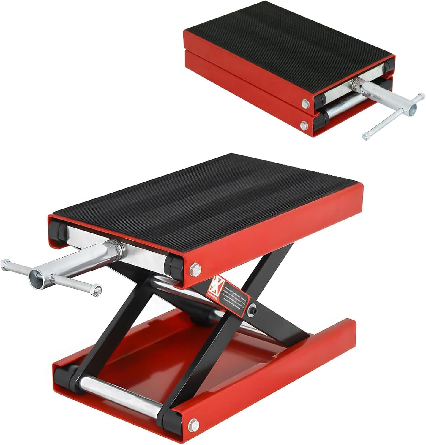 Motorcycle Lift, Steel Wide Deck Motor Crank Center Scissor Lift Jack Hoist Stand for Street Dirt Bikes Cruiser Touring Motorcycles Atvs, 500Kg Capacity Red, 36 * 23 * 34Cm image number 5