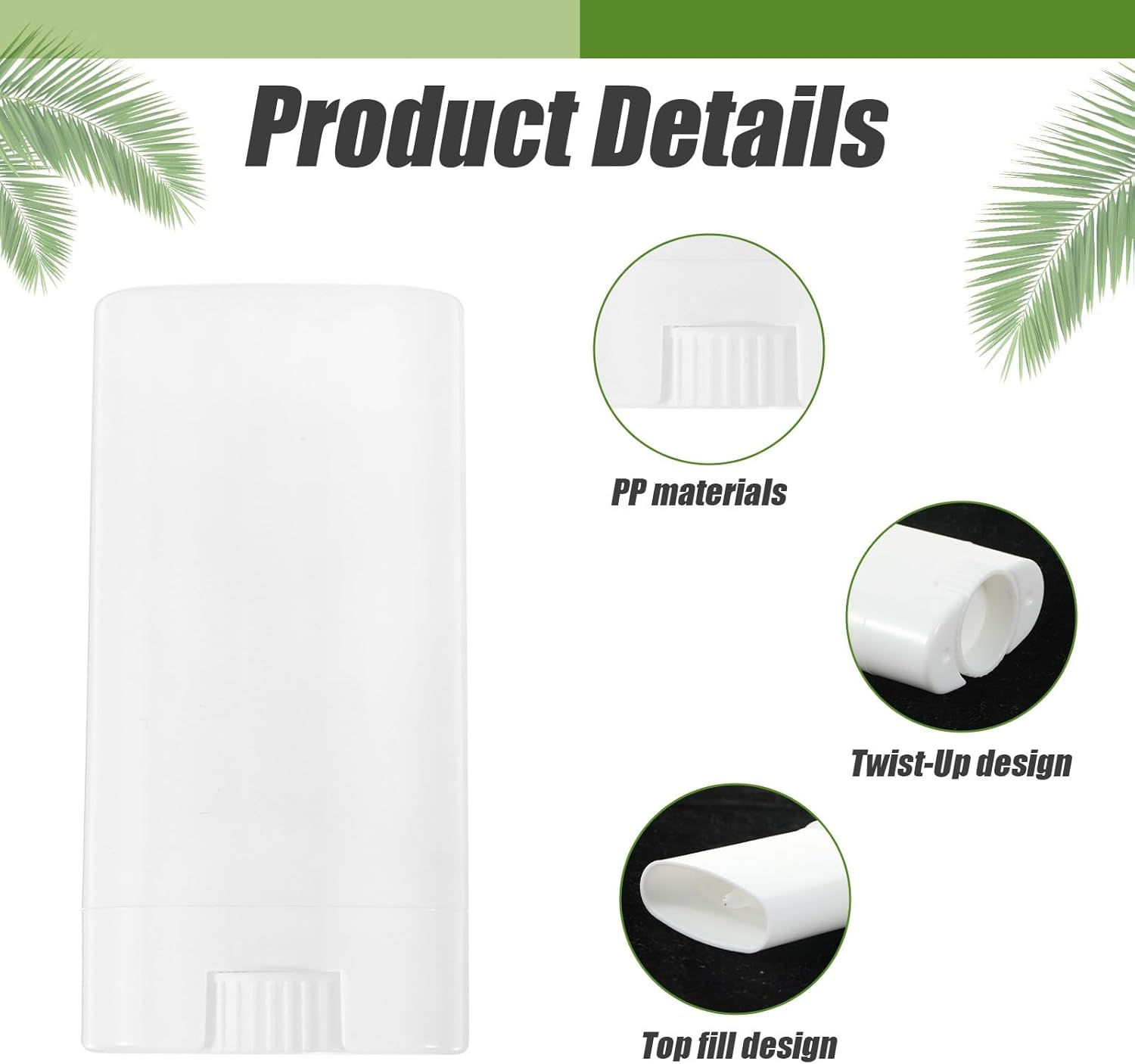 Guduling 10 Pcs Deodorant Tubes Empty,Deodorant Container,Twist-Up Refillable Plastic Empty Deodorants Containers,For DIY Deodorants, Aromatherapy, Balm, Etc image number 4