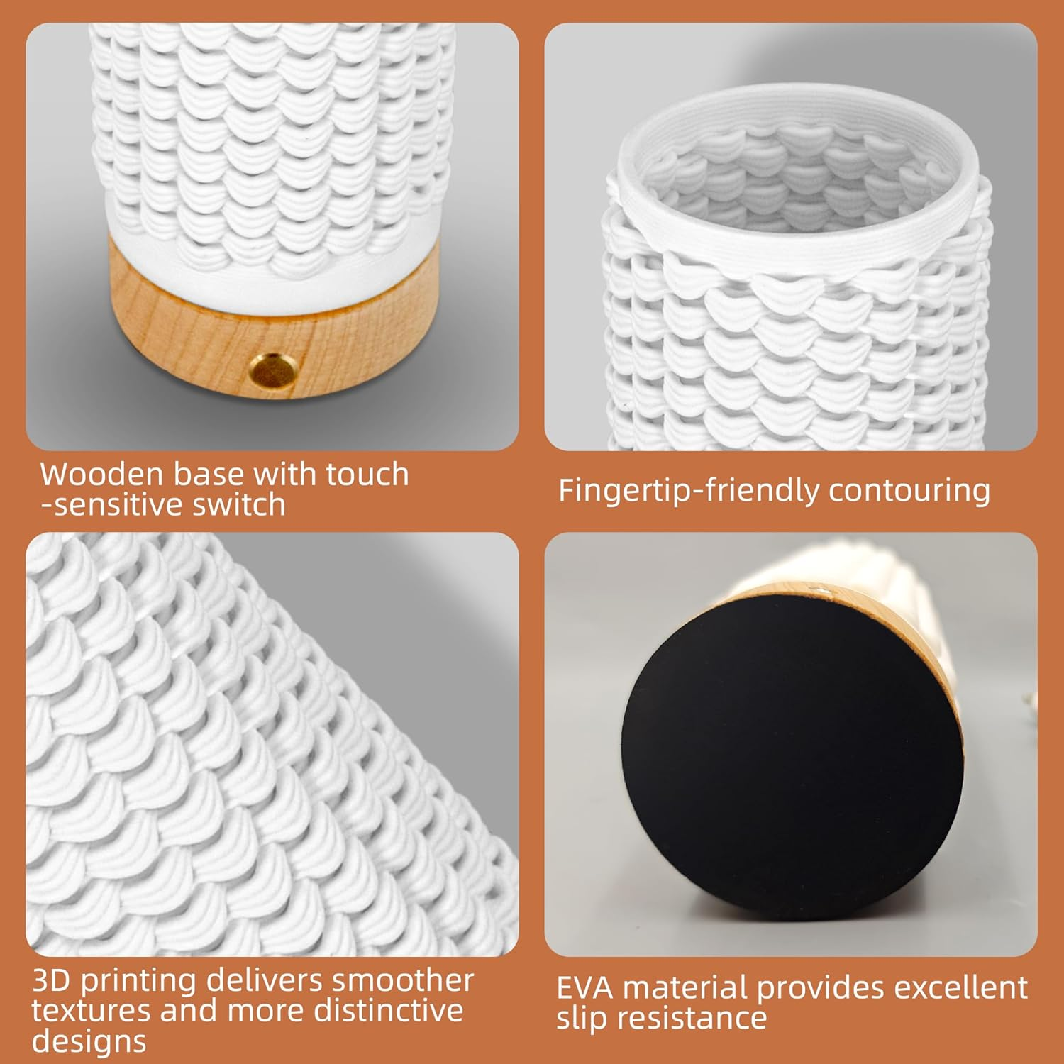 Ballarart CO Ceramic Table Bedside Lamp, Valentines Day Gifts for Couple, Romantic Gift Lamp Light, Mood Lamp with 8 Colour Changing Night Light for Bedroom Living Room Decor image number 2