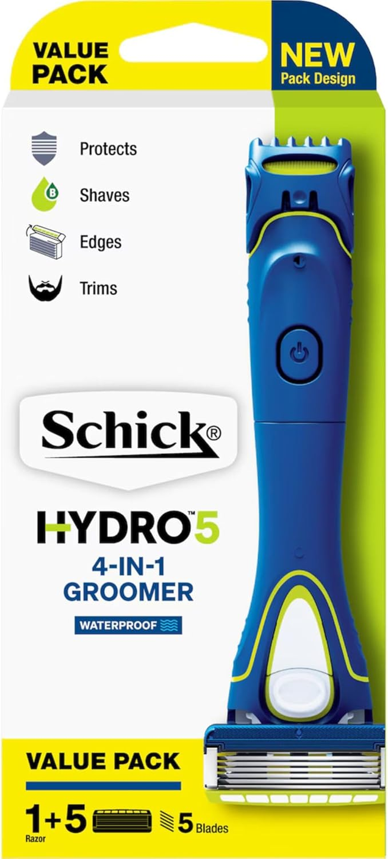 Schick Hydro 5 Groomer Razor Kit for Men, 4-In-1 Power Trimmer image number 2
