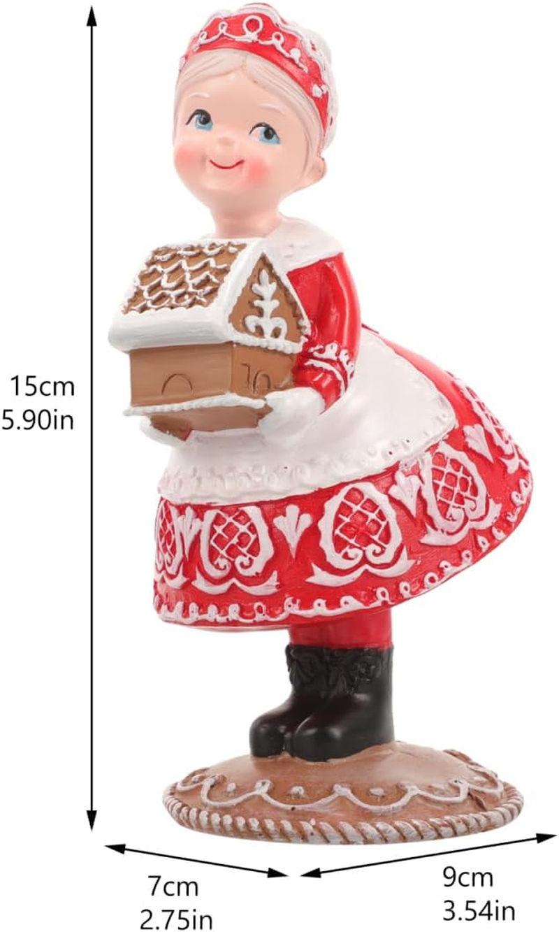 COHEALI Couple Resin Figurines Set - Mrs Claus Ornament for Christmas Decor, Perfect for Desk and Home Decoration