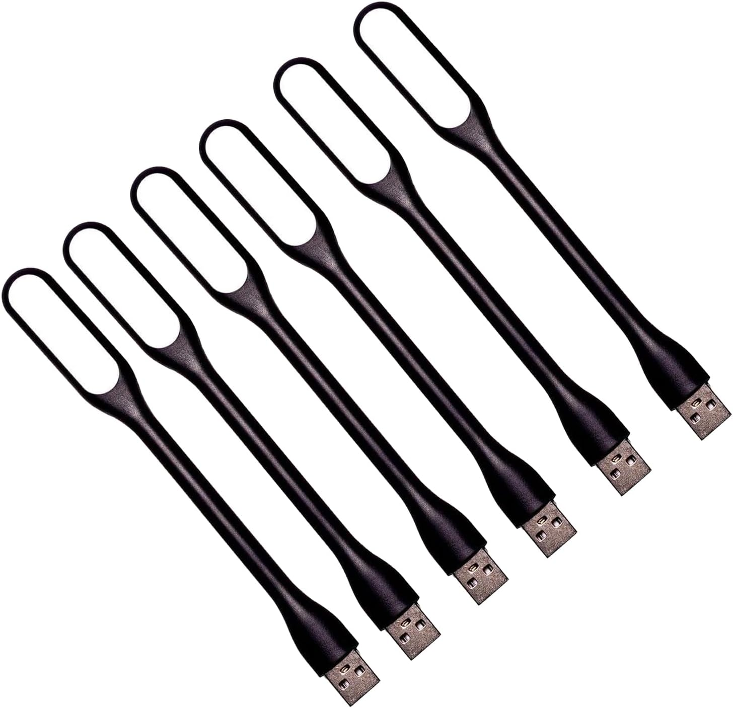 Jieruideng Mini USB Light, Flexible LED Lamp Portable Night Light for Computer Power Bank, Laptop, Notebook USB Keyboard Reading Light-6 Pack (Blue)