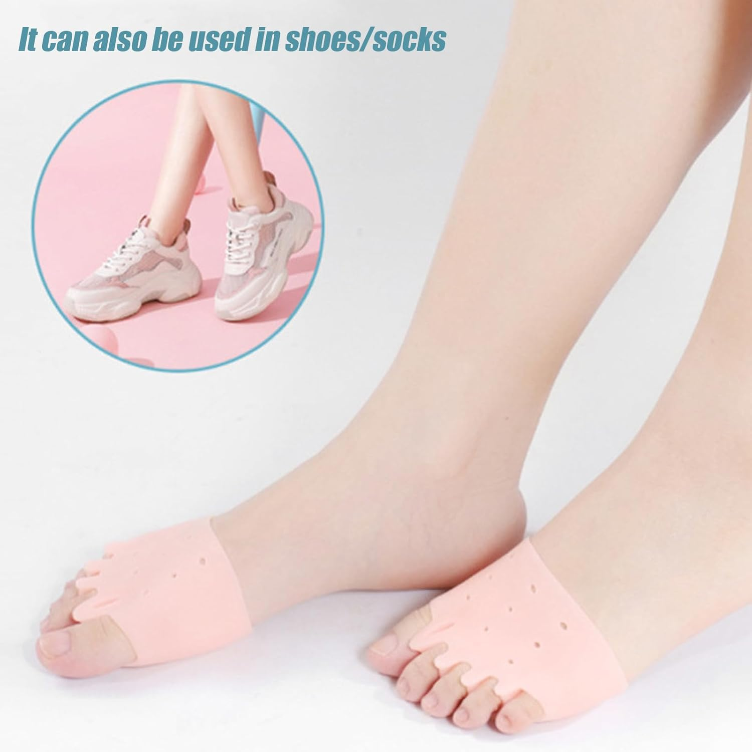 BRTNUP 4 Pairs Hyggear Silicone Toe Separators for Women & Men, Toe Separators for Overlapping Toes Bunion Corrector for Overlapping Toes Breathable Soft and Comfortable Gel Foot Cushions 4 Colors image number 2