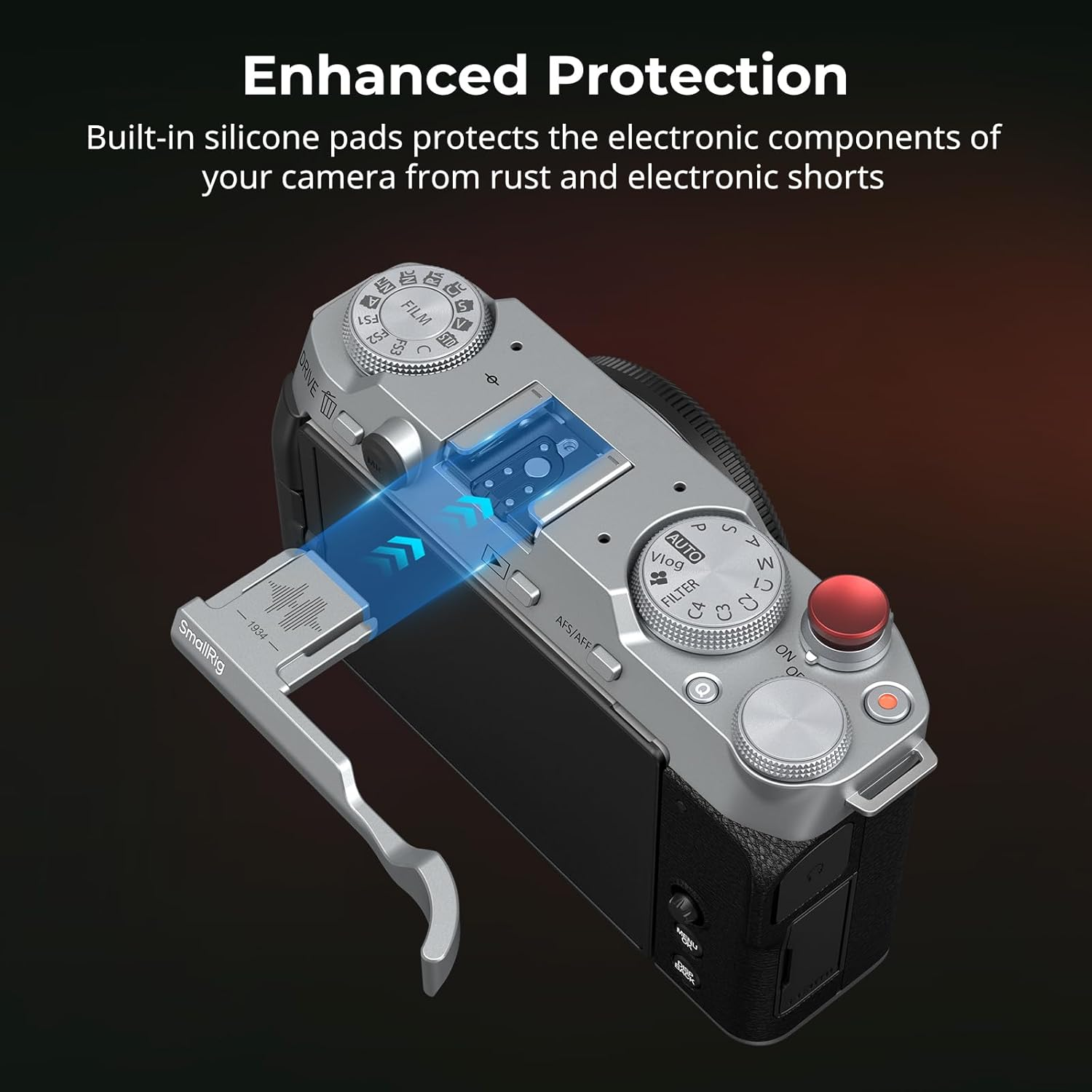 Smallrig Thumb Grip with Hot Shoe Cover for FUJIFILM X-M5 (Silver) - 4877 image number 6