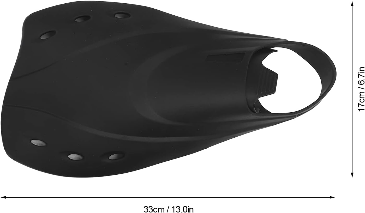 Black Short Fins Comfortable and Adjustable Swimming Training TPR Short Fins Softer Edges for Snorkeling, Swimming and Diving image number 4