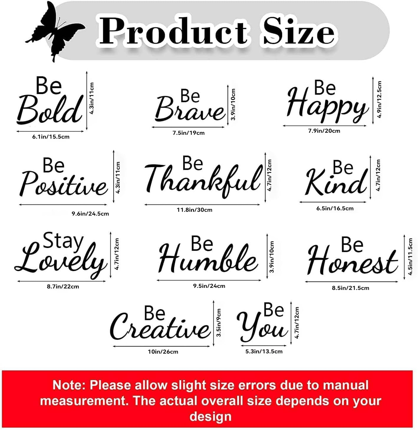 Inspirational Wall Decals Quotes Motivational Sayings Wall Stickers Positive Quotes Lettering Wall Decor Stickers for Home Bedroom Library School Classroom Office Family Wall Art Decoration image number 2