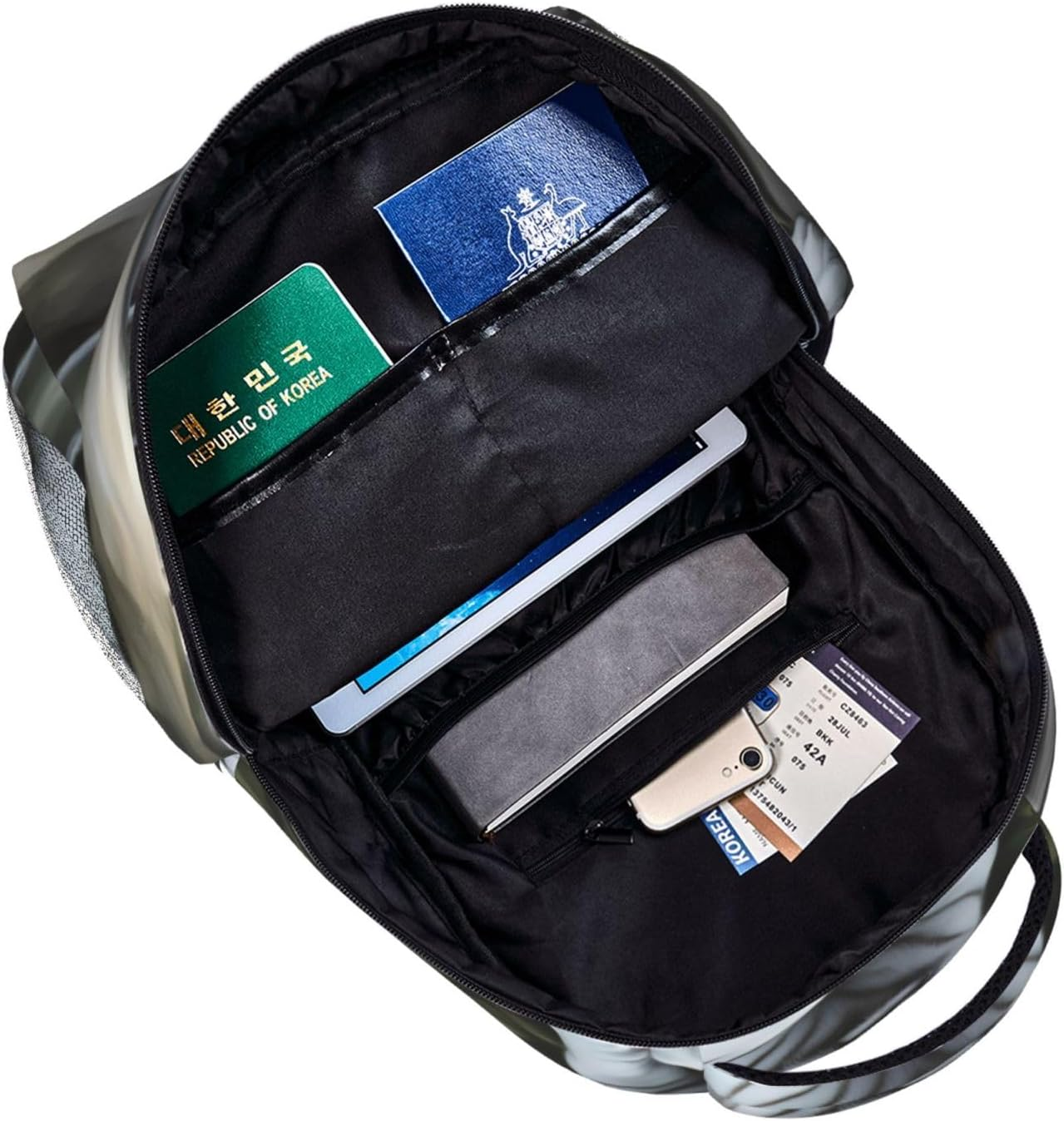 SSIULUS White Tiger Print Versatile Daypack Laptop Backpack &Acirc;&euro;&ldquo; Stylish Casual Travel Bag for All Your Needs, Black, One Size, Daypack Backpacks