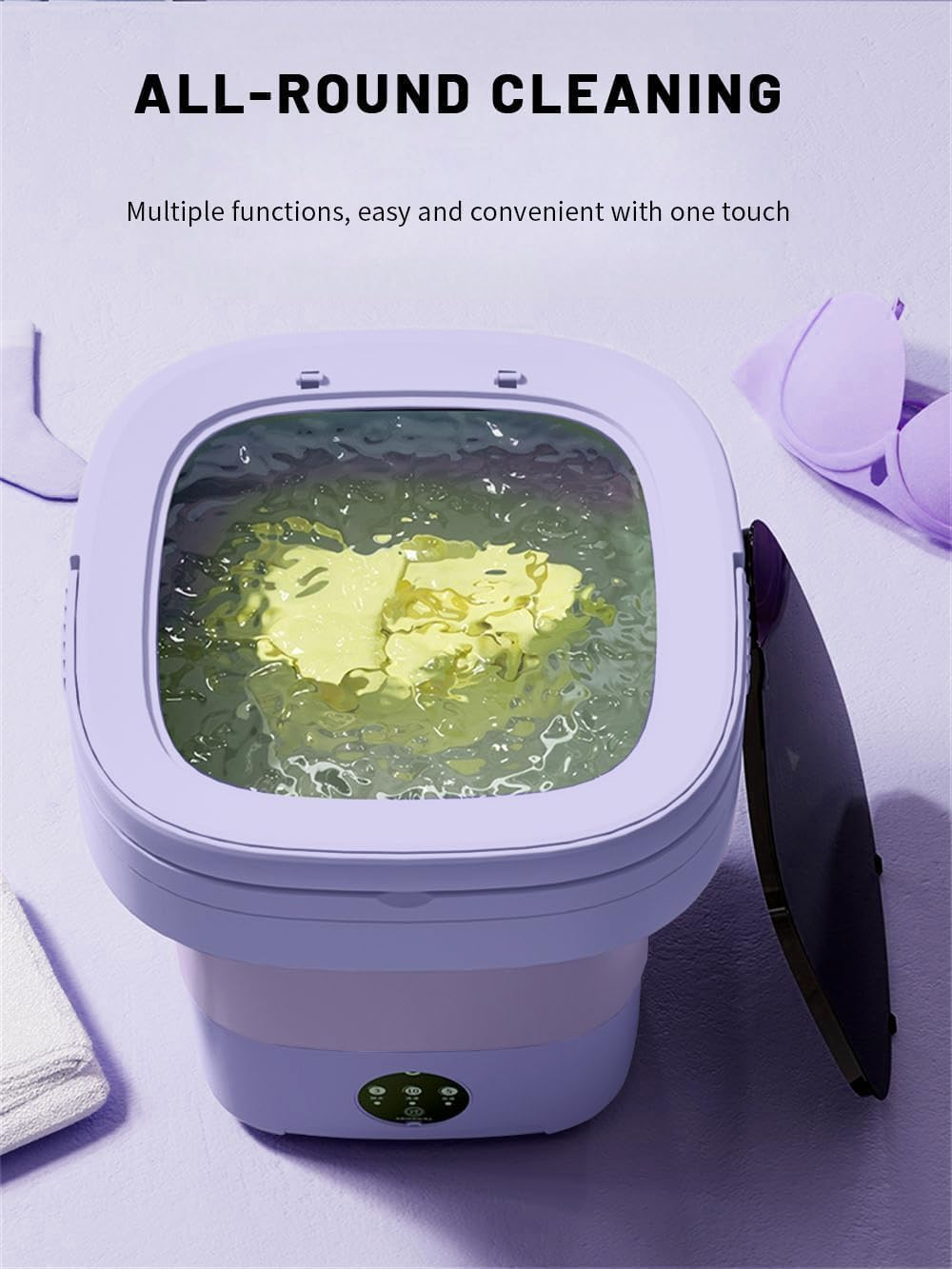 Portable Washing Machine,Mini Washer,11L Upgraded Large Capacity Foldable Washer, Deep Cleaning of Underwear, Baby Clothes and Other Small Clothes.Suitable for Apartments, Dormitories, Hotel.