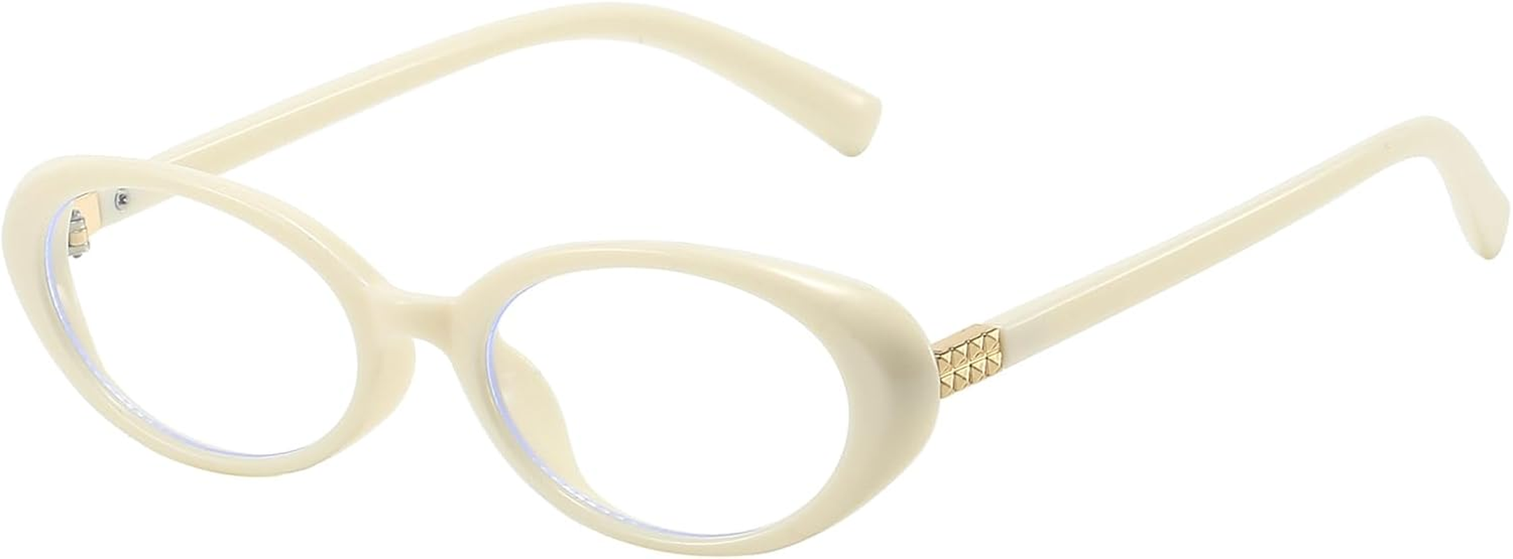 LJCZKA Oval Blue Light Glasses for Women Oval Computer Glasses anti Eyestrain Headache Trendy Y2K Shades for Reading Texting Gaming