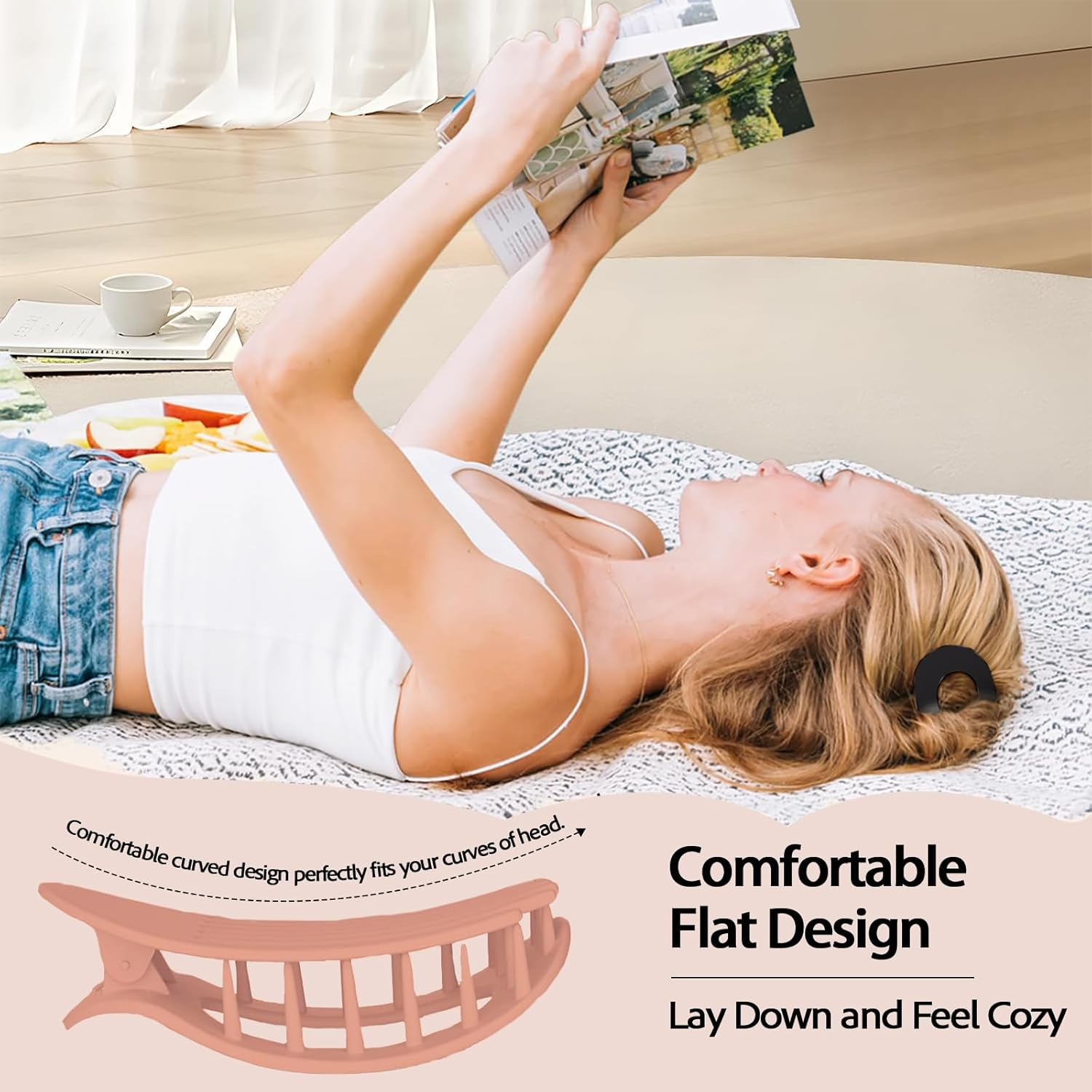 Vivasmile 4 PCS Flat Hair Clips for Women, Curved Design Hair Clips for Lying, Driving - Matte Strong Hold Hair Claw Clips for Thin, Thick Hair, Hair Accessories for Women and Girls (Dark) image number 1