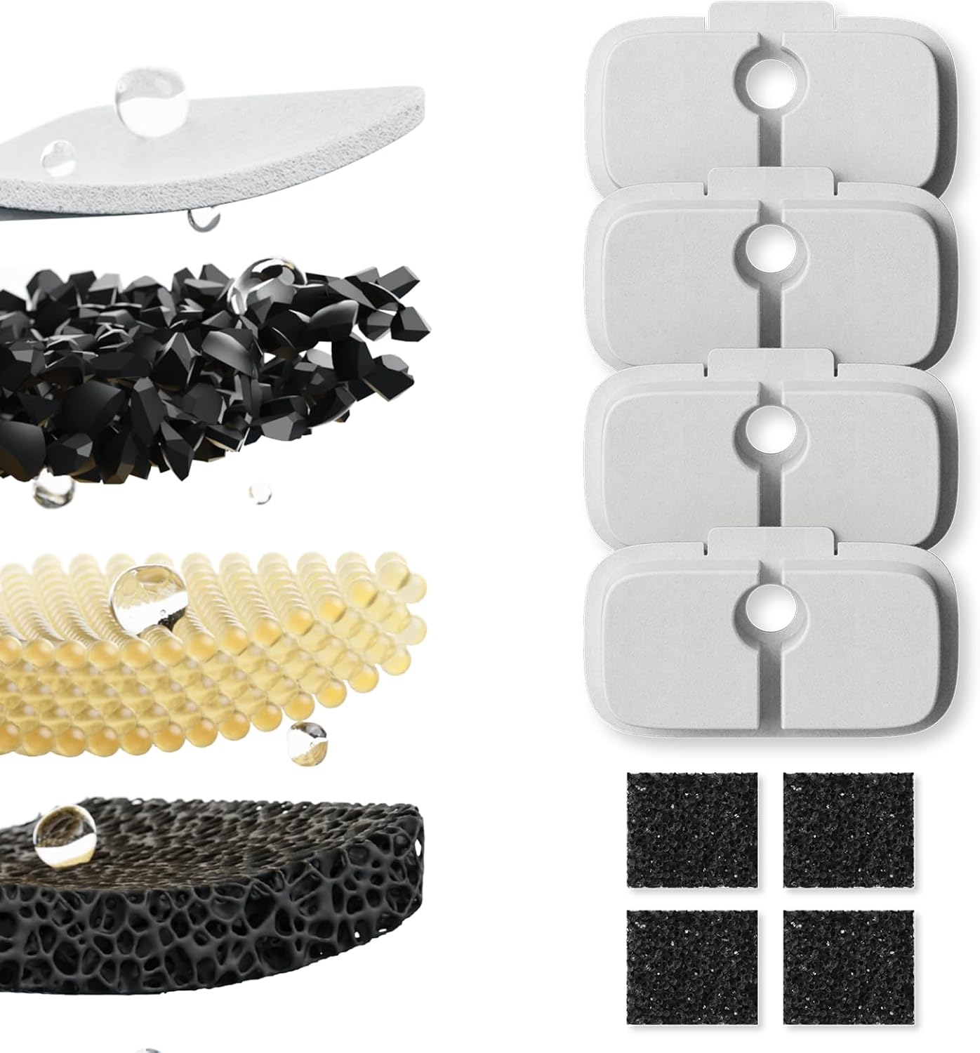 PETLIBRO Replacement Filters, for Dockstream Cat Water Fountains PLWF115, PLWF105, PLWF005 (4-Pack) image number 3