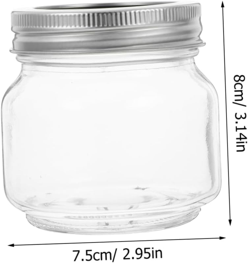 6Pcs Wide Mouth Mason Jar for Overnight Oats Snack Salad Pasta Sauce Candy Airtight Storage Glass Freezer Safe image number 2