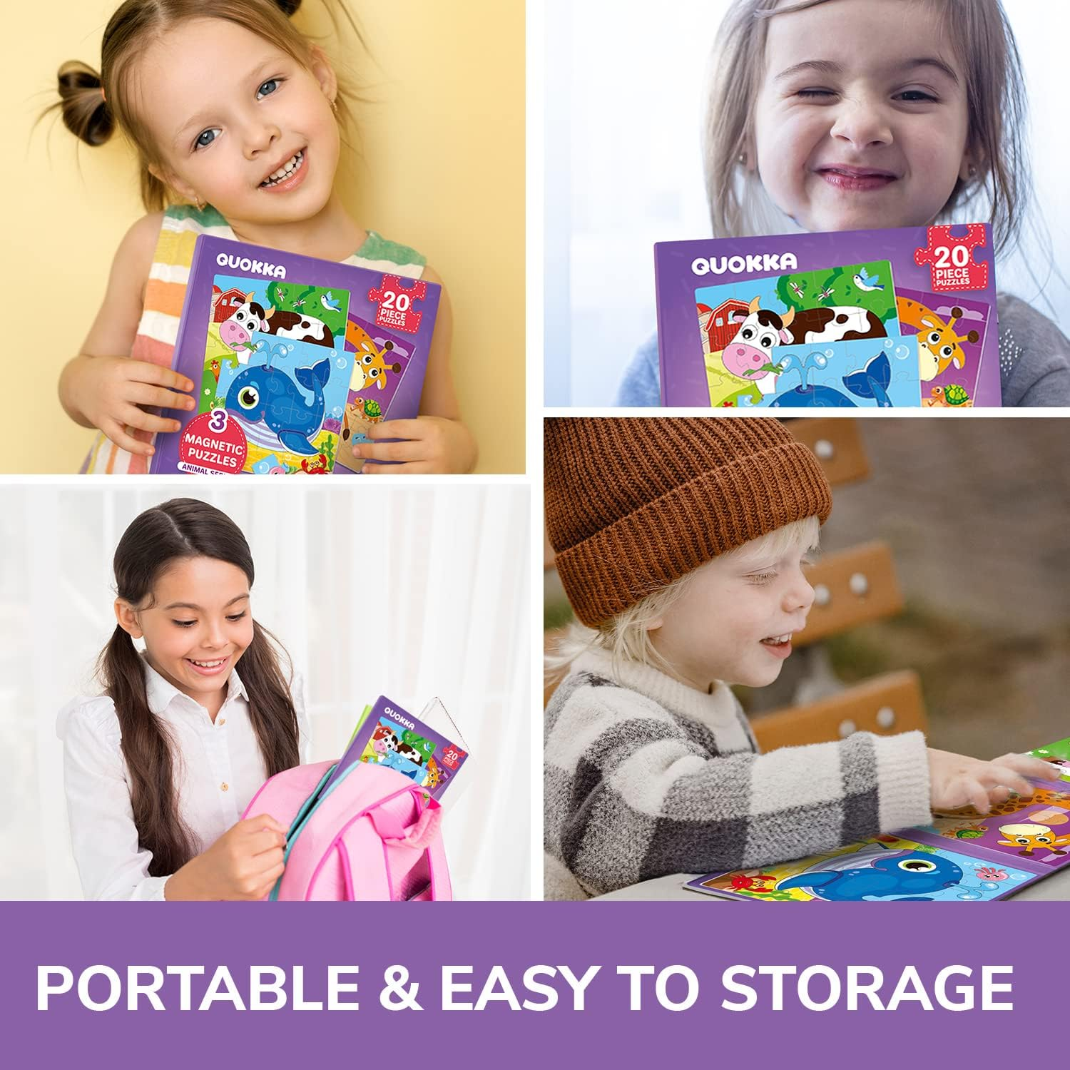 QUOKKA Magnetic Puzzles for Kids 3-20 Pieces Travel Toddler Puzzles for 2-4-Year-Olds by Quokka - Animal Car Activities Toy for Boys and Girls 4-8 Yo - Learning Magnet for Road Trip image number 4