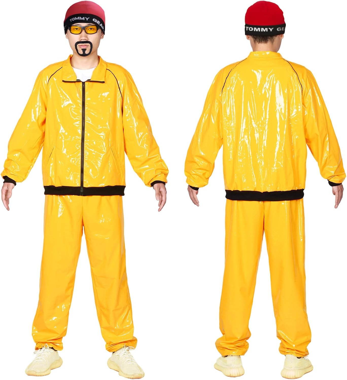 90S Fancy Dress Costumes Men Yellow 7 Pcs Shell Suit 80S 90S 80S Fancy Dress Men,Fancy Dress Costume for Disco,80S 90S Theme Party,Halloween,Stag Party image number 6