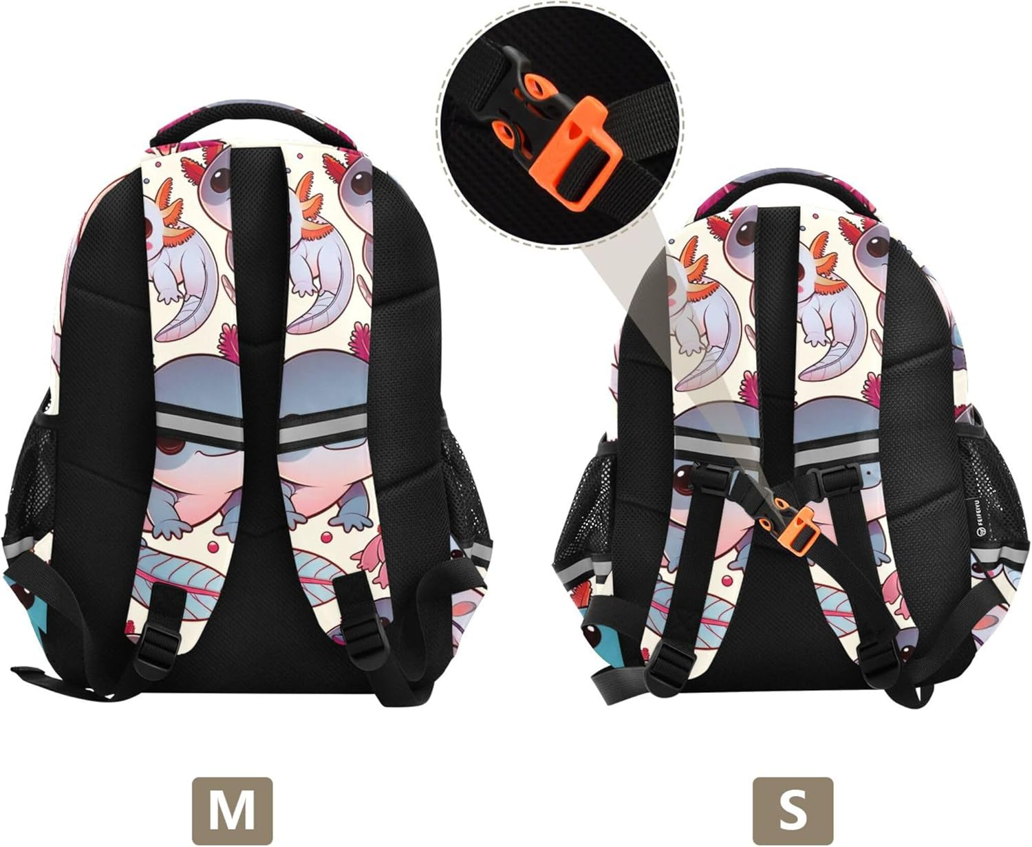 Joisal Kids Backpack Cute Axolotl Print, Girls Boys School Bag, Personalized Small Bookbag Kindergarten Preschool Toddlers image number 5