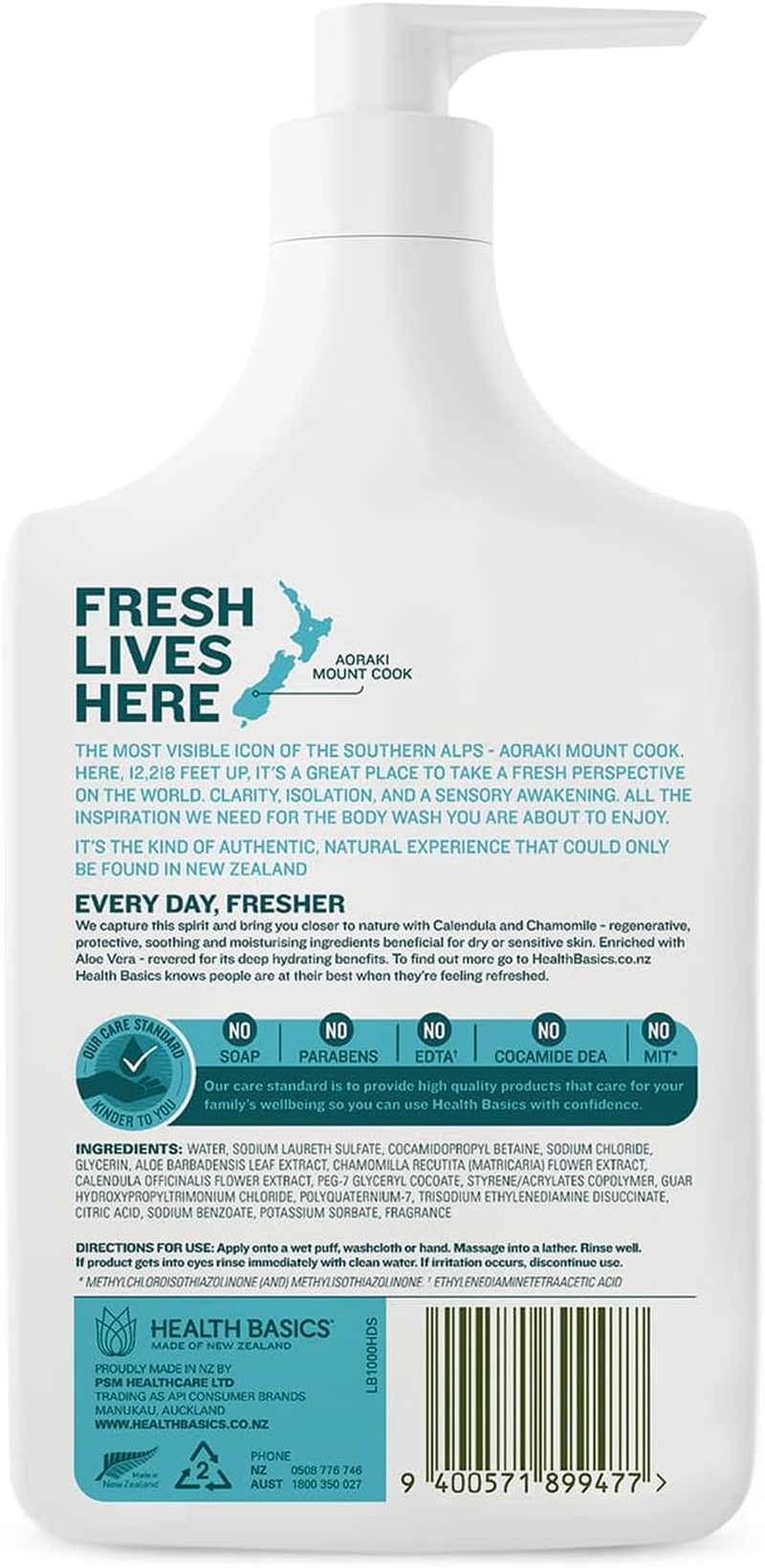 Health Basics Derma Soothe Body Wash, 1 Litre