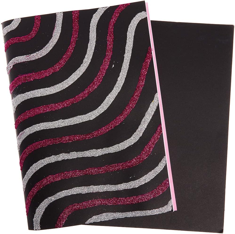 Baker Ross FX433 Black A4 Sketch Books 3 Pack Sketch Pad for Kids and Adults Drawing Pad for Schools Drawing Paper