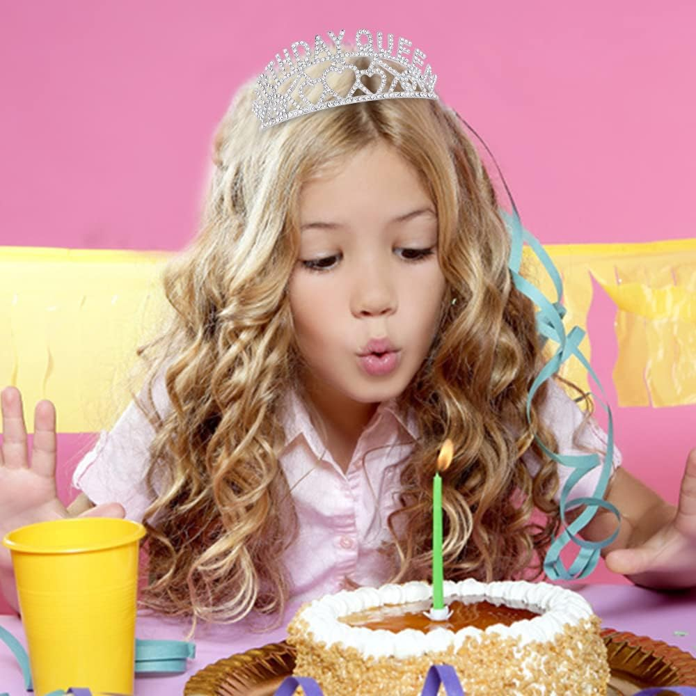 Birthday Tiara for Women Gold Birthday Queen Sash image number 2