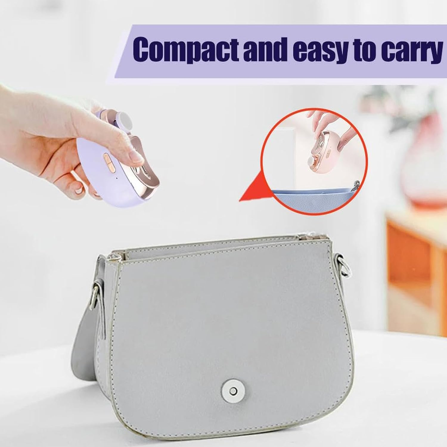 2026 New Automatic Nail Clippers for Seniors, Electric Nail Trimmer Polisher, 2-Speed USB Rechargeable Electric Toenail Clippers with Light and Nail Scraps Storage for Thick Toenails (Black) image number 6