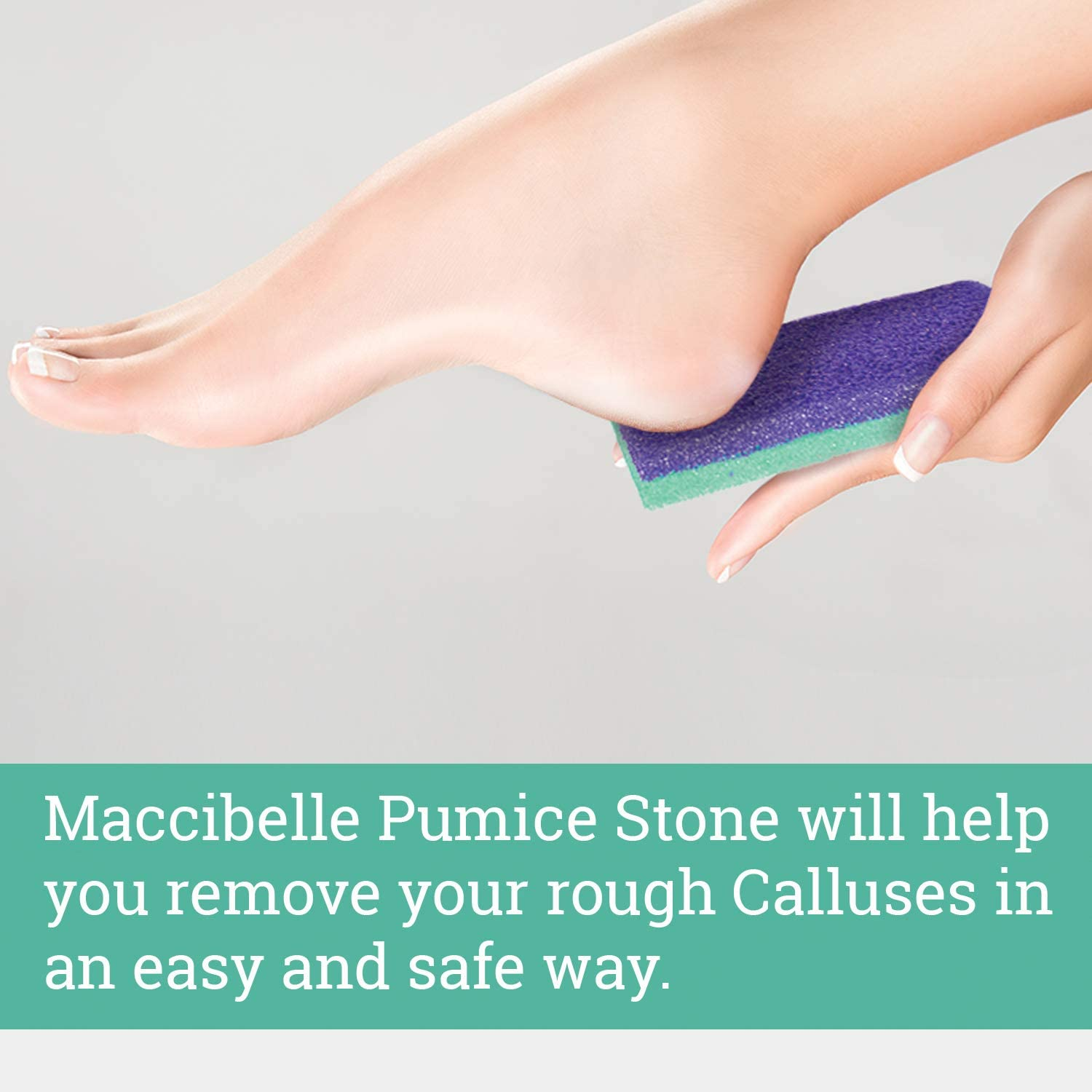 Maccibelle Salon Foot Pumice and Scrubber for Feet and Heels Callus and Dead Skins, Safely and Easily Eliminate Callus and Rough Heels (Pack of 1) image number 2