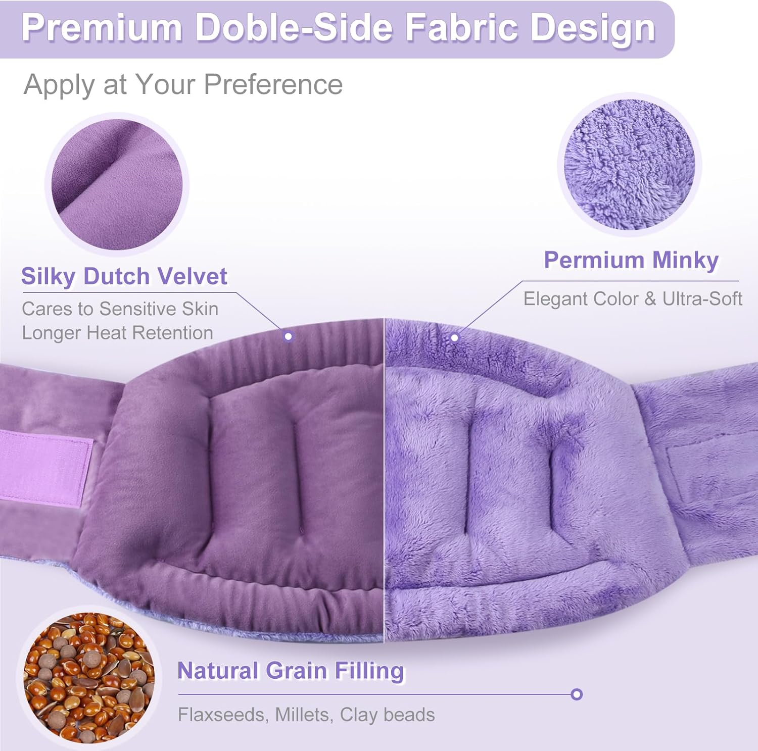 Suzzipad Microwave Heating Pad for Back Discomfort, Microwavable Heat Pads for Lumbar, Waist, Stomach, Neck Shoulder, Wrap with Moist Therapy, Warm & Cold Compress image number 6