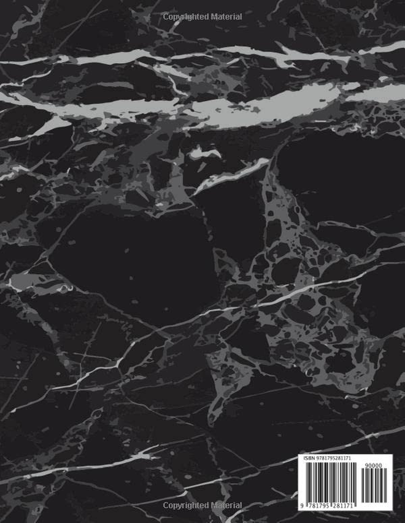 Maya: Personalized Sketchbook 8.5" X 11". Monogram Letter M Sketch Pad/Journal/Note Book. Black Marble & Rose Gold Cover. Doodle, Notebook, Journal, Create!